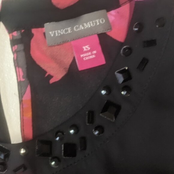 Vince Camuto Size XS Black Floral Tunic - Picture 10 of 16